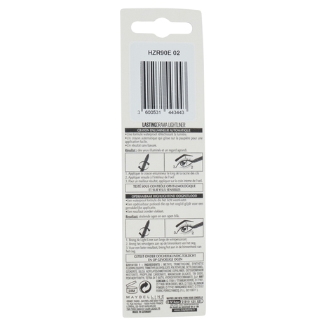 Maybelline New York Matita Occhi Master Drama Lightliner Illuminante a Lunga Tenuta, Black